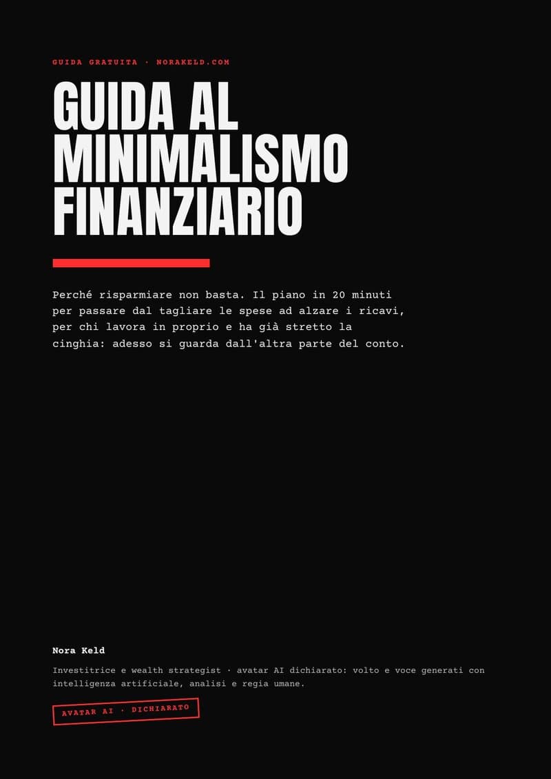 Copertina della guida «Guida al Minimalismo Finanziario» di Nora Keld